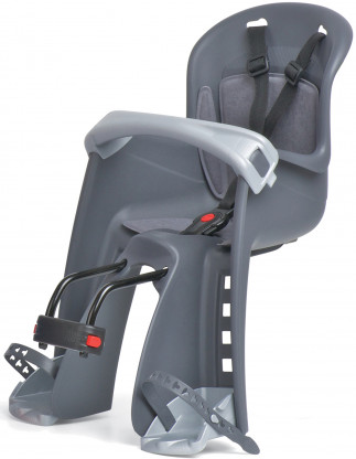 Кресло детское, модель Bilby JUNIOR, переднее, на рулевую трубу, темно-серое/серебристое.