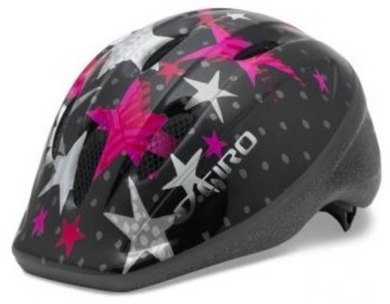 Шлем ME2, детский, рисунок черно-розовые звезды, единый размер.