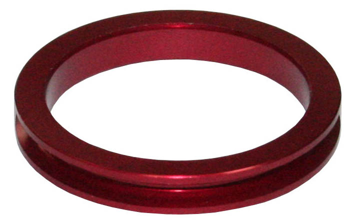 Кольцо проставочное на рулевую колонку 1-1/8", "C" профиль, 5мм, красное.