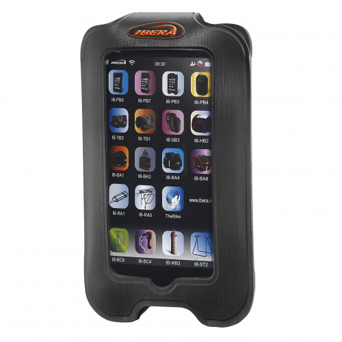 Чехол на руль для телефона с экраном 3.5"-4", черный, с мини-рулем для фары, комп, порт для зарядки. для велосипеда