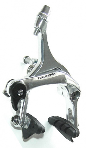 Тормоз клещевой задний, серебристый, кованые алюм рычаги 39-52мм. для велосипеда