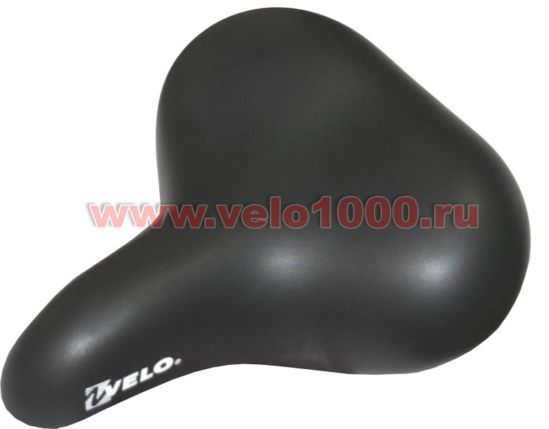 Седло комфортное 270x206мм, черное, супермягкое, с эластомерами, с лого "VELO".