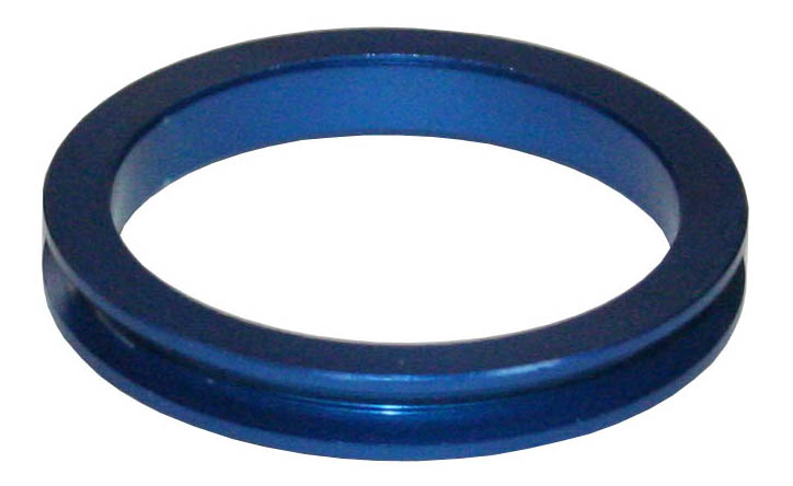 Кольцо проставочное на рулевую колонку 1-1/8", "C" профиль, 5мм, синее.