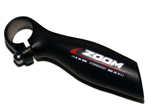 Рога на руль алюм, прямые анатомические, Ø22.2мм, черные, лого ZOOM. для велосипеда